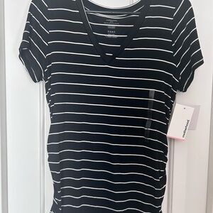 Motherhood Maternity  Black and White Striped Tee